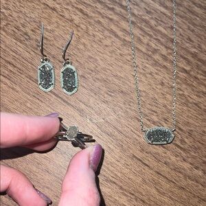 Kendra Scott Silver and Black Jewelry Set